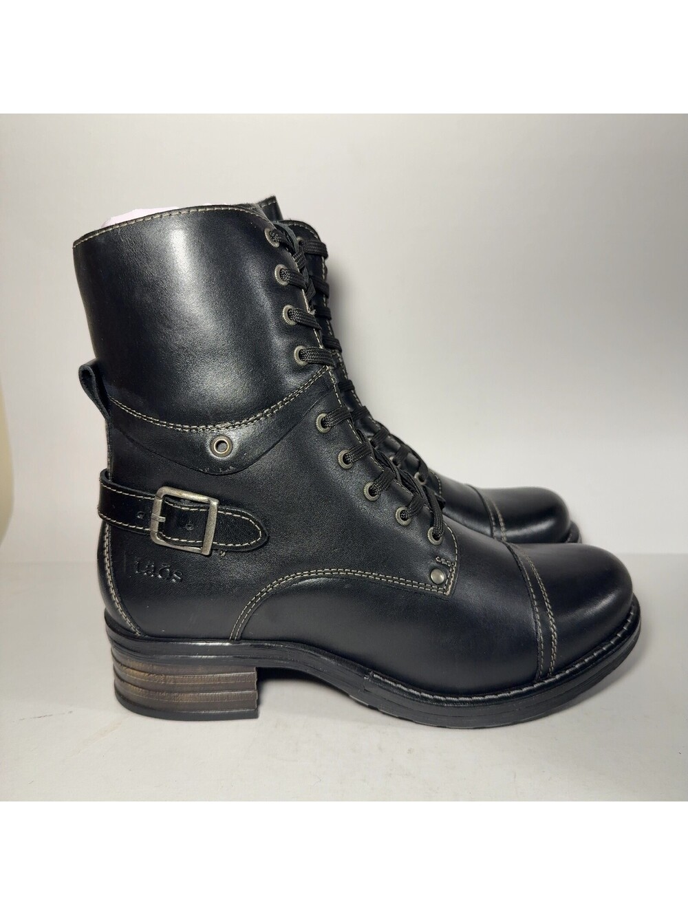 Taos Crave Classic Black Leather Combat Boots EU 41 CRV-5514 With Box